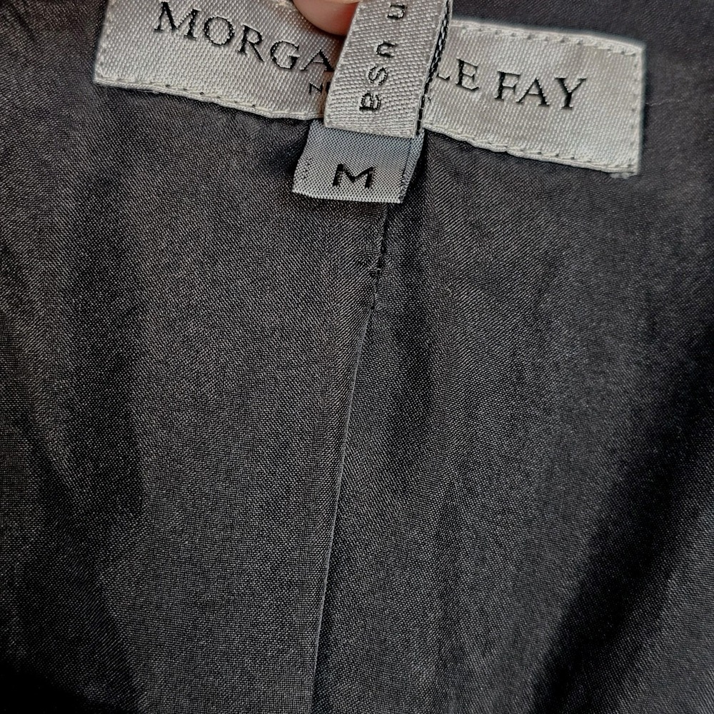 Morgane Le Fay Blazer Womens M Silk Lycra Jacket Career Office Lightweight USA - Picture 3 of 11